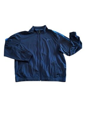 Nike Blue Striped Midweight Track Jacket Size XL‎